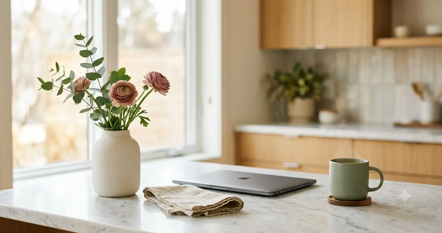 A warm, softly lit image evoking a mother's presence and memory
